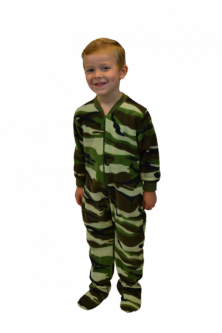 Infant & Toddler Green Camouflage Onesie Footie Pajamas