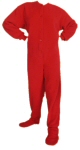 Men's Fleece Footed Pajamas in Red (201)