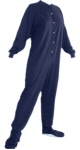 Men's Jersey Knit Footed Pajamas in Navy Blue (301)