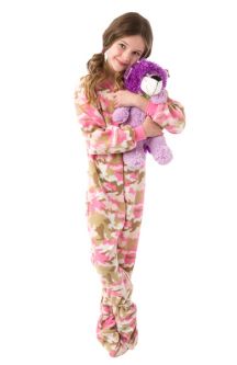 Infant & Toddler Pink Camouflage Fleece Onesie Footed Pajamas